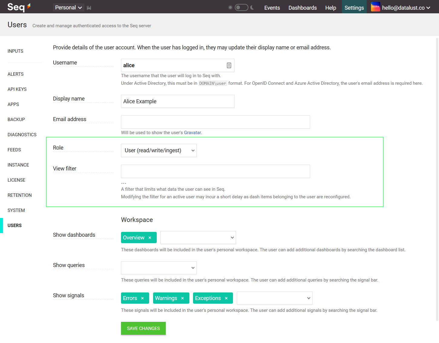 Edit user details