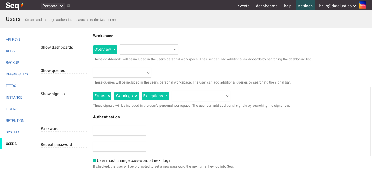 Default workspaces