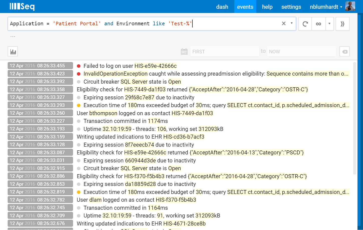Seq SQL filters