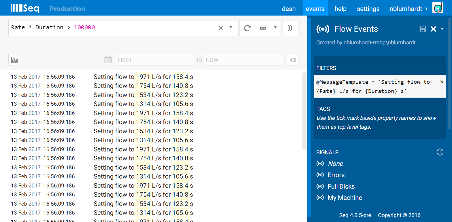 Flow event example