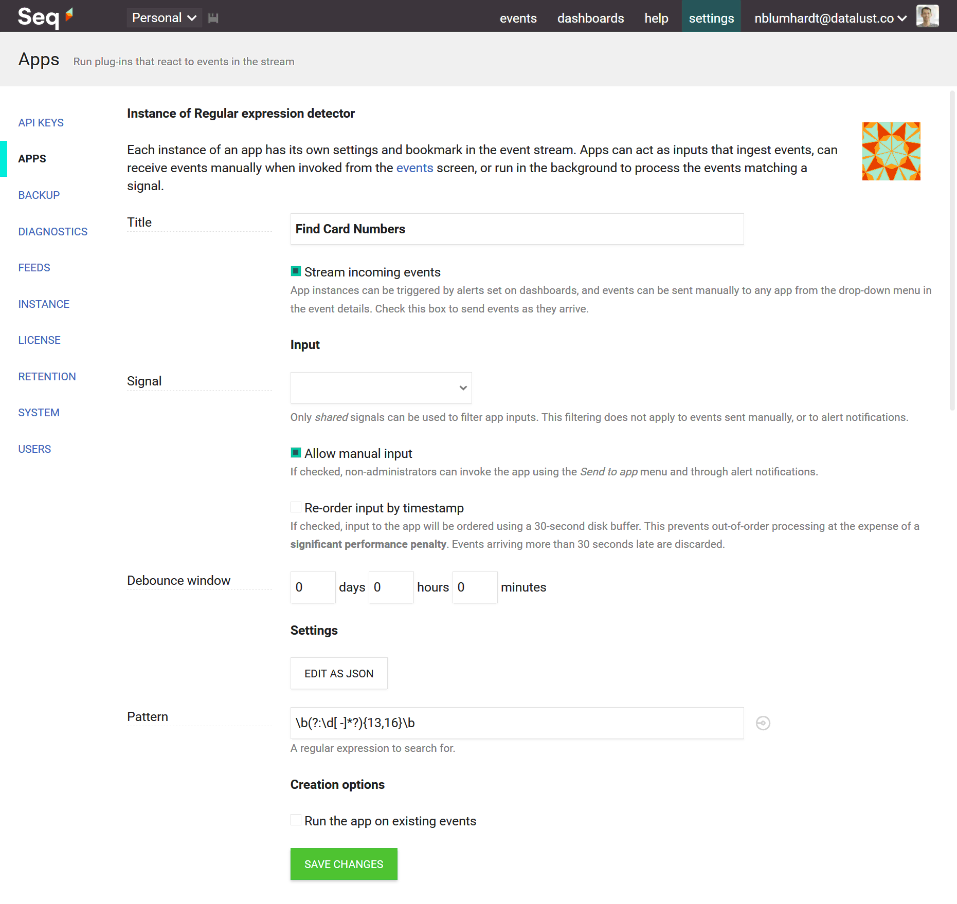 Running an instance of the app