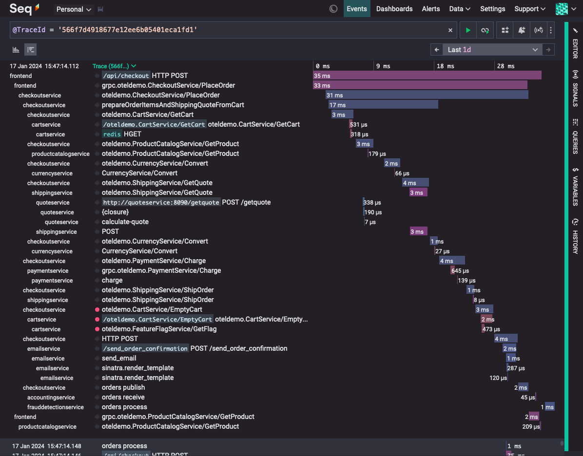 Seq 2024.1 tracing.