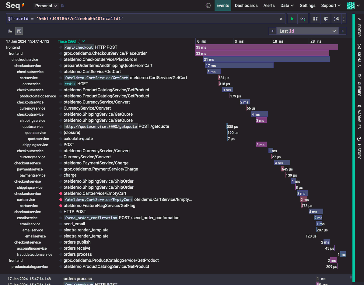 Seq 2024.1 tracing.