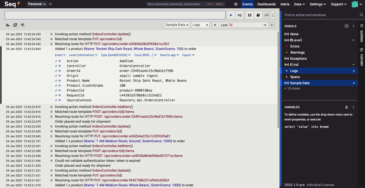 The Seq 2025.1 Light Theme