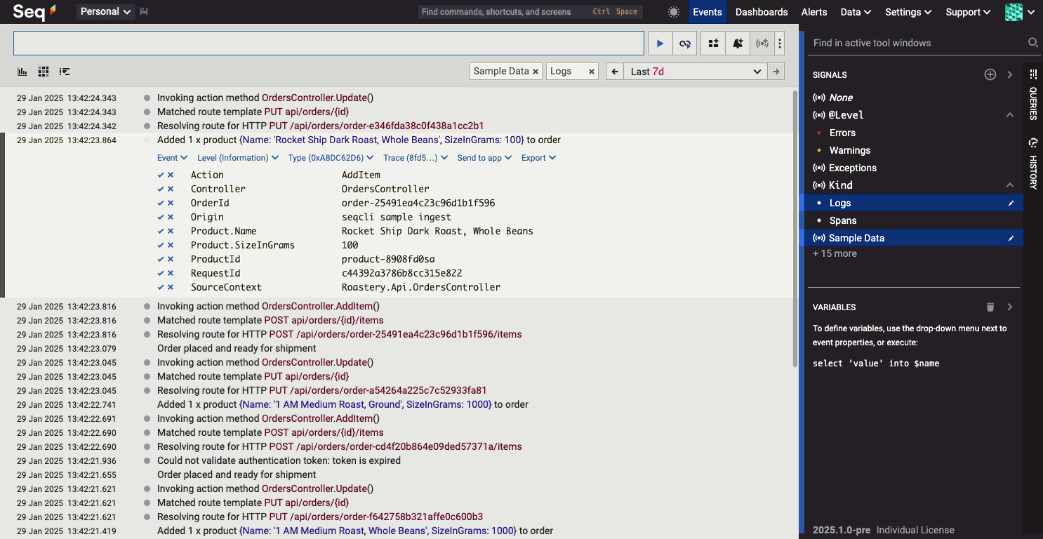 The Seq 2025.1 Light Theme
