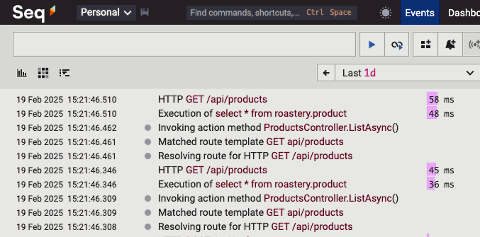 "Find commands, shortcuts, and screens" in the Seq 2025.1 Navigation Bar