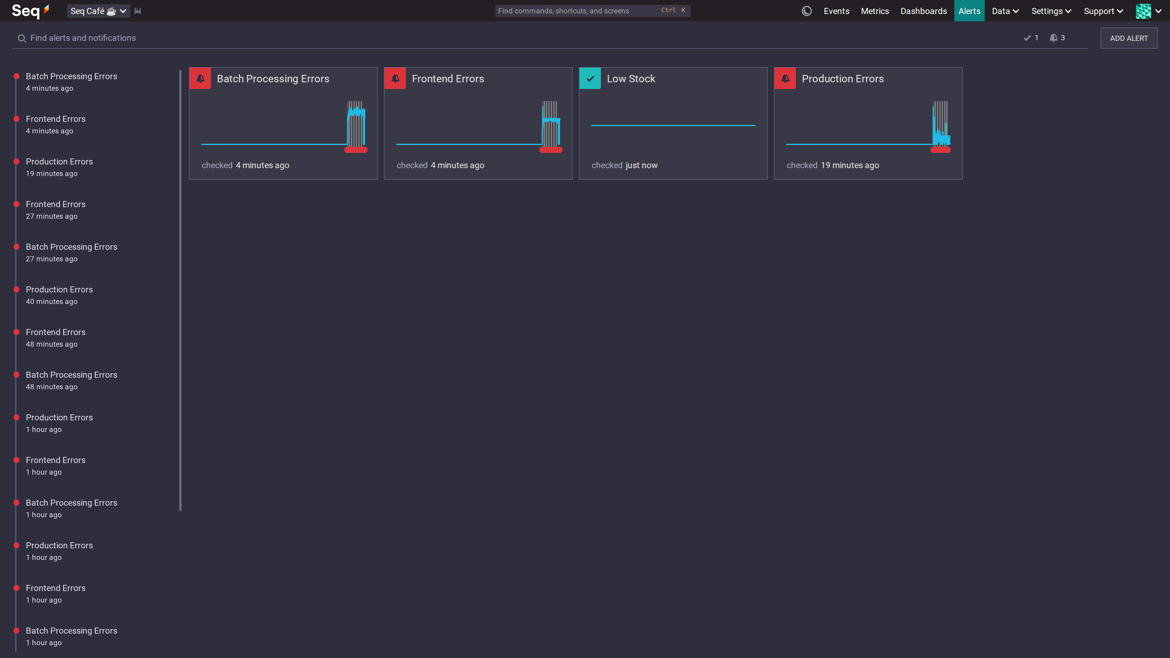 Seq Alerts Screenshot