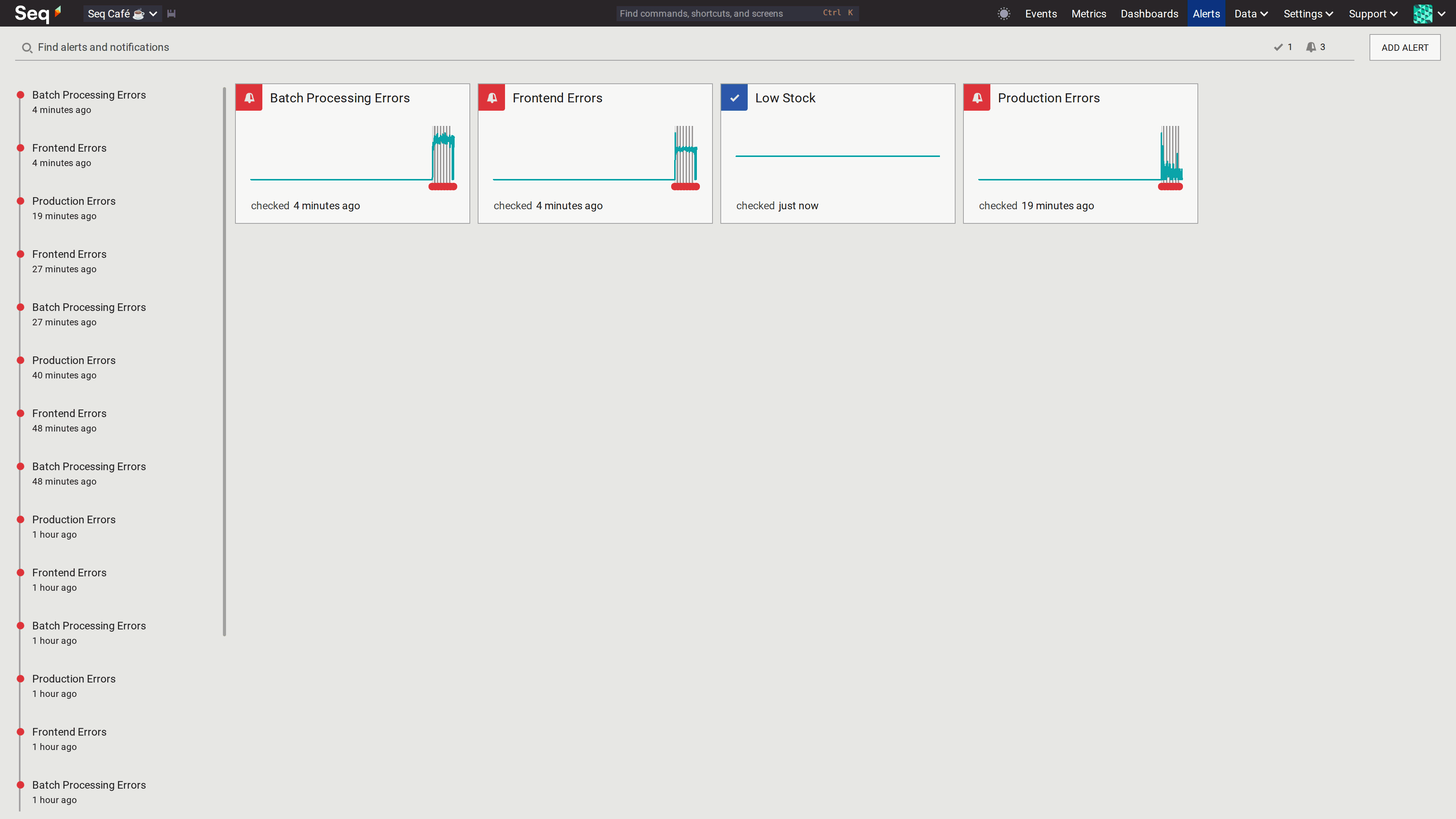 Seq Alerts Screenshot